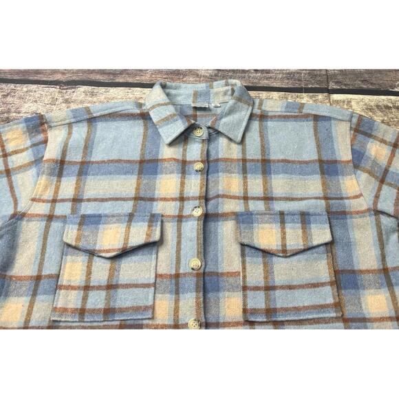 Ford Bronco Top Womens Large Flannel Shirt Shacket Wool Blend Button - Picture 4 of 14